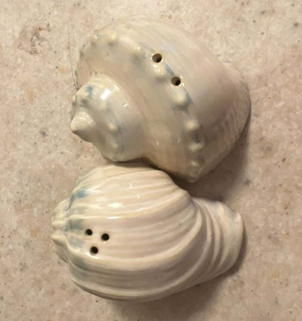 Ceramic Seashell Salt and Pepper Shakers Set